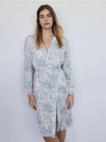Reserved - LADIES` DRESSING GOWN - кремовий - 074BJ-01X Reserved - LADIES` DRESSING GOWN - кремовий - 074BJ-01X