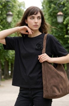 Бавовняна футболка - чорний