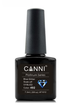 Уценка! Гель-лак жидкая фольга Canni Platinum Series Soak-off UV&LED 492 голубой, 7.3 мл