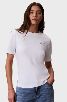 Женская белая футболка SLIM LOGO INITIAL Белый XS Calvin Klein Jeans LV047G808G