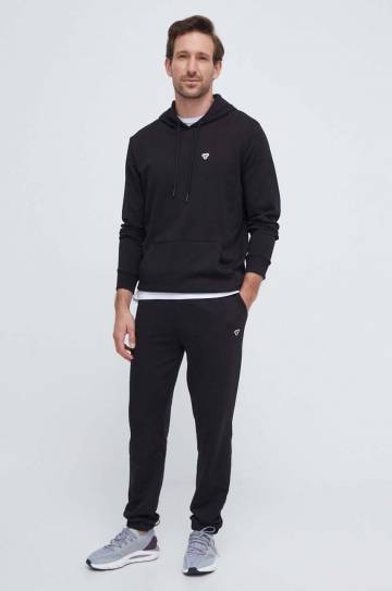 Хлопковая кофта Hummel мужская цвет чёрный с капюшоном однотонная Хлопковая кофта Hummel мужская цвет чёрный с капюшоном однотонная