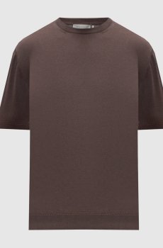 Коричневая футболка с шелком