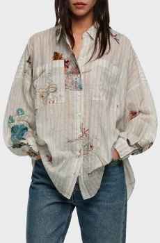 Женская голубая рубашка в полоску Голубой S Bimba Y Lola 261BR2059.11440