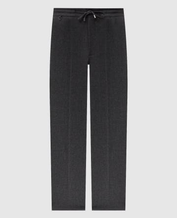 Серые брюки из кашемира с монограммой логотипа Серые брюки из кашемира с монограммой логотипа