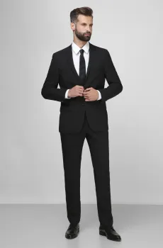 Мужской черный шерстяной костюм (пиджак, брюки) Черный 58 Karl Lagerfeld 500099.155200К;990