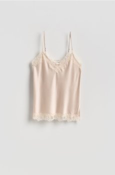 Reserved - Топ із мереживним оздобленням - нюдовий - 263JU-02X