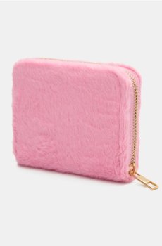Гаманець зі штучним хутром - пастельний рожевий