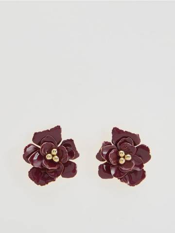 Reserved - Сережки у формі квітів - буряковий - 530FD-83X