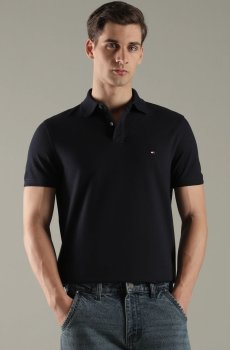 Tommy Hilfiger Men Brand Logo Polo Collar T-shirt