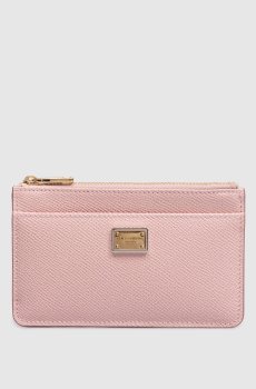 Розовый кожаный картхолдер Dauphine