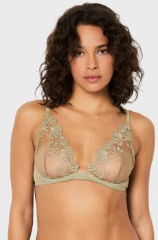 Женский оливковый бюстгальтер с мягкой треугольной чашкой PALMES Оливковый 70D Etam 6546972