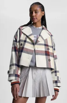 Женское шерстяное пальто в клетку WOOL BLEND CHECK Разноцветный S Tommy Hilfiger WW0WW39409