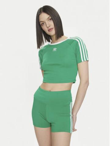 adidas Футболка 3-Stripes Baby IP0666 Зелений Slim Fit adidas Футболка 3-Stripes Baby IP0666 Зелений Slim Fit
