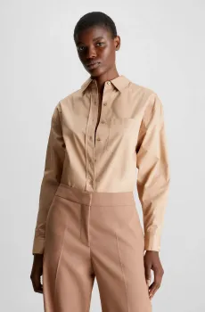 Женская бежевая рубашка RELAXED Бежевый 36 Calvin Klein K20K206749