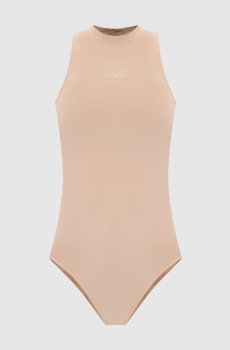 Бежевое боди с логотипом