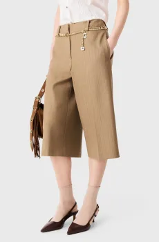 Женские бежевые шерстяные шорты Бежевый 38 MAJE MFPSH00797_Beige