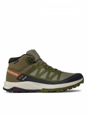 Salomon Трекінгові черевики Outrise Mid GORE-TEX L47143600 Хакі Salomon Трекінгові черевики Outrise Mid GORE-TEX L47143600 Хакі