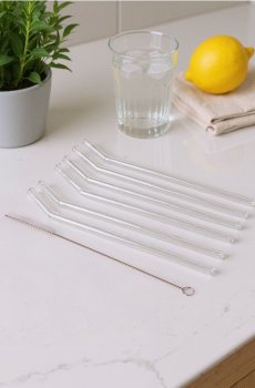 Набір трубочок з щіткою для чищення 7 pack - clear