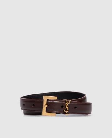 Бордовый кожаный ремень Cassandre с логотипом