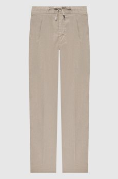 Зеленые брюки с льном