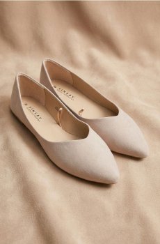 Балетки зі штучної замші - бежевий