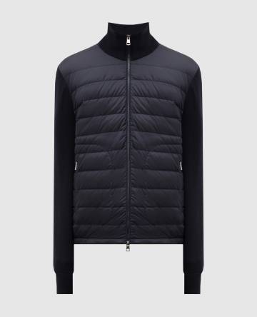 Синяя пуховая куртка с шерстью с нашивкой логотипа