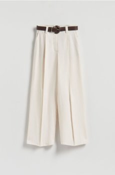 Reserved - Широкі штани з модалом - кремовий - 708GM-01X