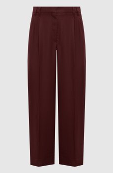 Бордовые брюки с льном