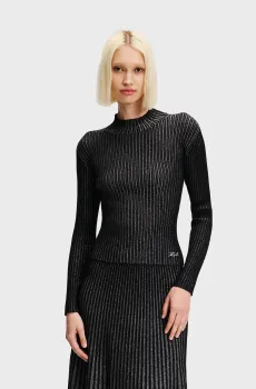 Женский черный джемпер LUREX KNIT TOP Черный L Karl Lagerfeld 246W2007