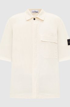 Бежевая рубашка с патчем логотипа