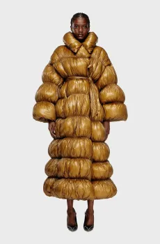 Женский горчичный пуховик W-INONA-LONG Желтый 38 Diesel A19536 0DEBT