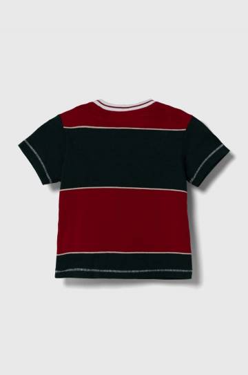Детская хлопковая футболка Guess цвет красный узорный Детская хлопковая футболка Guess цвет красный узорный