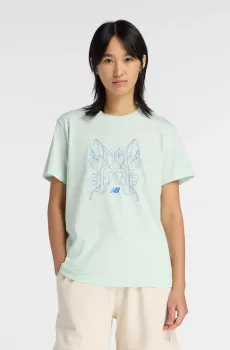 Женская мятная футболка Butterfly Oversized Зеленый XS New Balance WT61M6WOCOJ
