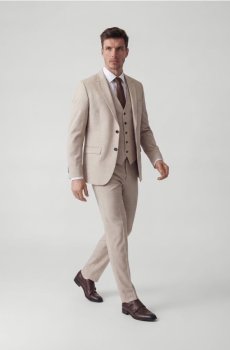 Reserved - Картатий блейзер slim fit - бежевий - 031IZ-80P