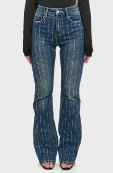 Женские темно-синие джинсы в полоску Синий 32 Tally Weijl SPADEKARINI