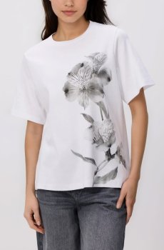 Reserved - Бавовняна футболка з принтом - білий - 169HT-00X