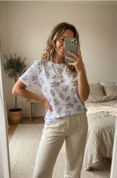 Бавовняна футболка з квітковим візерунком - other