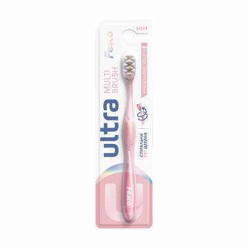 Зубная щетка Fesco Ultra Multi Brush Soft мягкая, розовая, 1 шт
