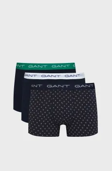 Мужские темно-синие боксеры (3 шт) MICRO PRINT TRUNK 3 PACK Синий S Gant 902513033