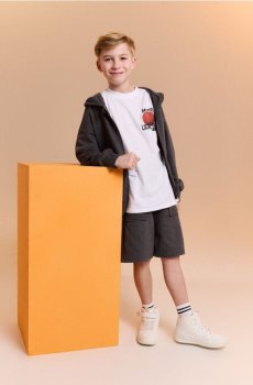 Комплект зі світшоту та шортів - темно-сірий