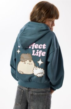 Reserved - Худі Pusheen - сіро-зелений - 822LF-96X