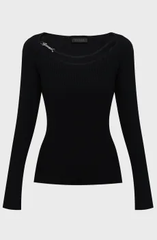 Женский черный джемпер Черный XS Guess W6YR22.Z0966;JBLK