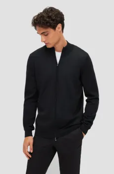 Мужской черный шерстяной кардиган Черный XXL BOSS 50468254;001