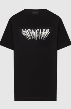 Черная футболка с принтом логотипа