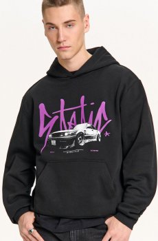 Cropp - Чорне худі з принтом - чорний