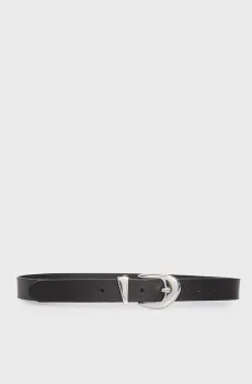 Женский черный кожаный ремень Черный 90 Replay AW2621.000.A1204C