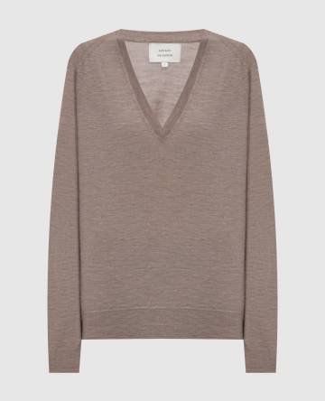 Коричневый пуловер JULIO из кашемира