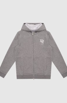 Детская серая спортивная куртка с принтом