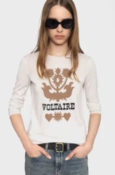 Женский белый шерстяной джемпер Teissa Белый XS ZADIG&VOLTAIRE KWSW02802_ECRU