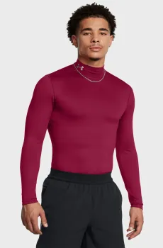 Мужской бордовый лонгслив UA CG Elite Mock Бордовый M Under Armour 1386942-625